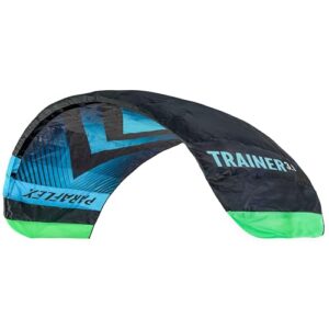 Kitesport-Einstieg, Wolkenstürmer Paraflex Trainer 3-Leiner Lenkmatte 3.1, schwarz/türkis, Flugfertiger Kite Drachen 310cm mit Trainerbar, Trainer Kite & Windtrainer
