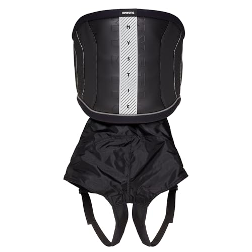 Mystische Surferhutze für Herren - Star Hybrid Harness von Mystic Watersports in Schwarz mit weichen Neopren und abnehmbarem Sitzteil für maximale Sicherheit und Flexibilität