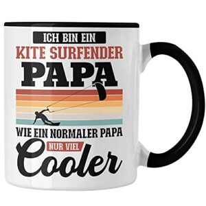 Kitesurf-Papa-Geschenk-Tasse-Vater-Kite-Surfender-Papa-Kitesurfing-Trockenhaltige-Keramik-Kaffeetasse-Schwarz-325ml