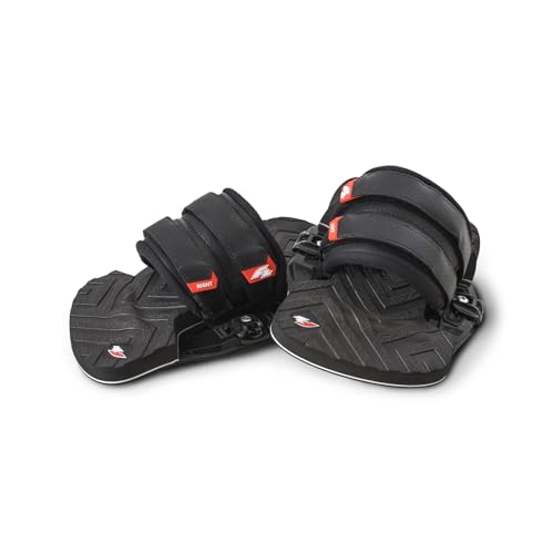 F2 Kiteboard Bindung Binding PRO, schwarze Kitesurfbefestigung mit roten Akzenten, für Sicherheit und Komfort beim Wasser-Sport